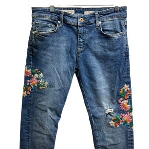 Embroidered Blue Jeans
